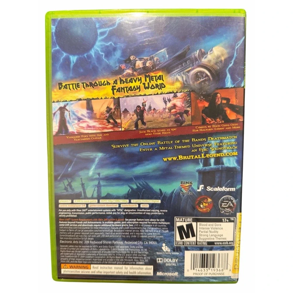 Brutal Legend‎ (Microsoft Xbox 360, 2009) Tested